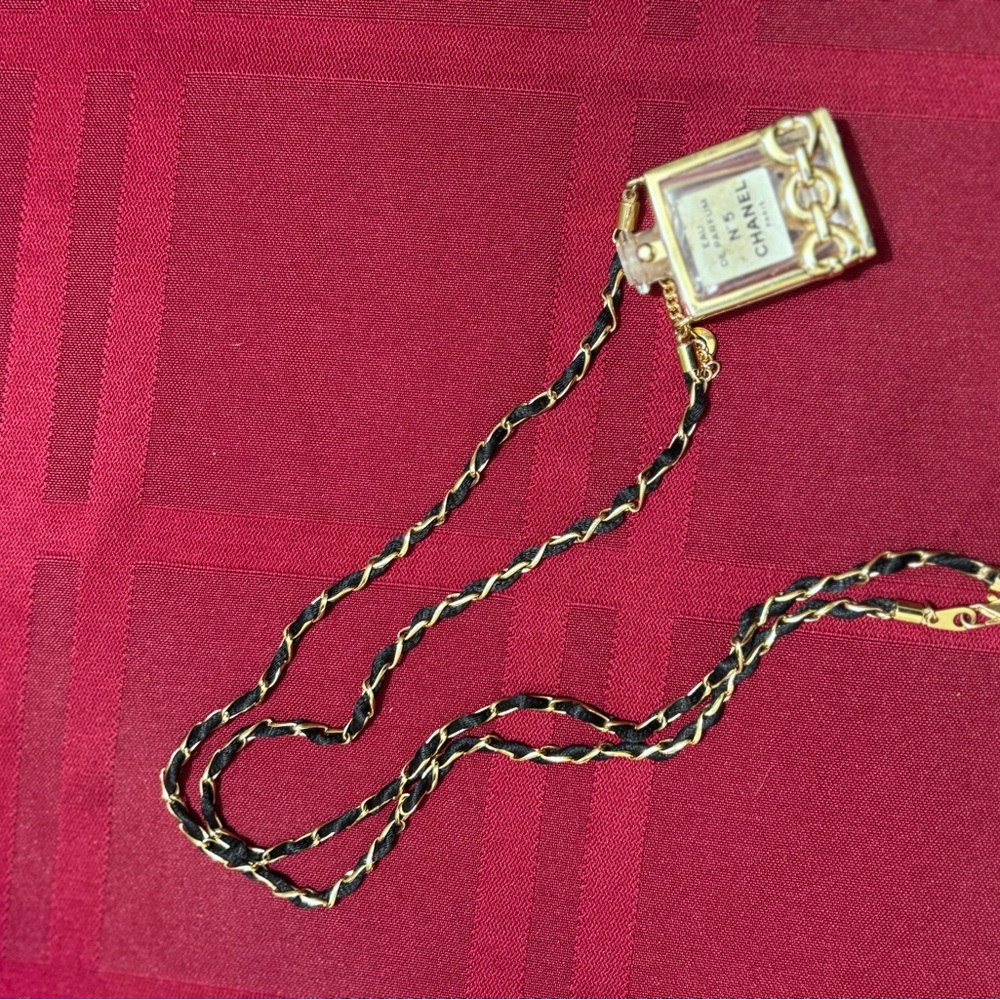 Chanel Gold and Black Chain Necklace